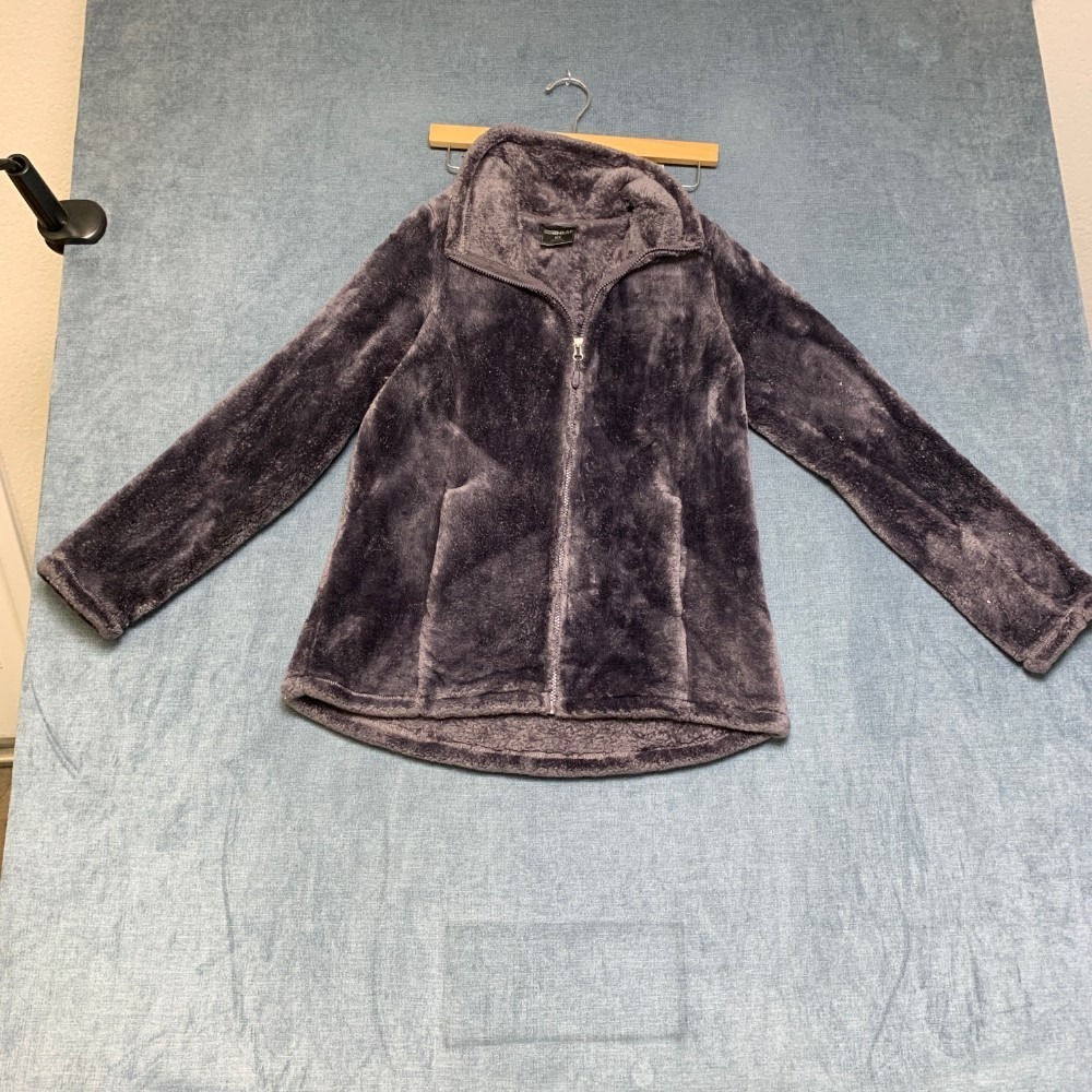 32 Degrees Heat Faux Fur Jacket Womens Medium Purple Mock Neck Full Zip Winter
